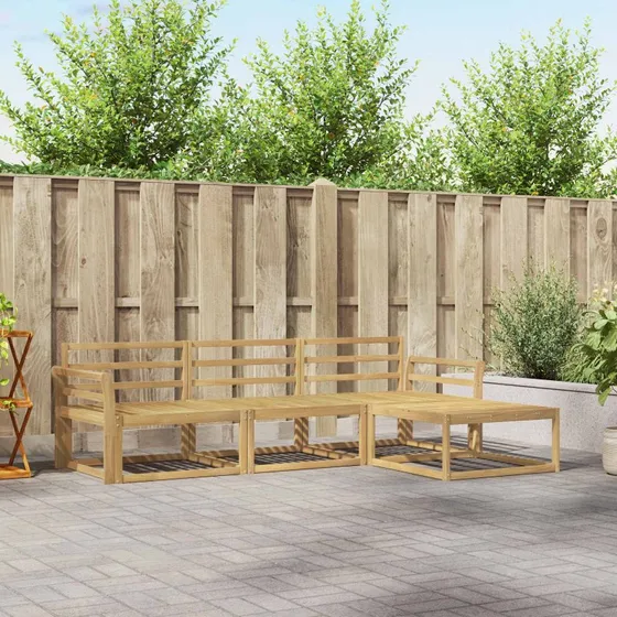 vidaXL Udendørs Sofagruppe 4 pc Hvid Akacietræ 254 x 162,5 x 73 cm