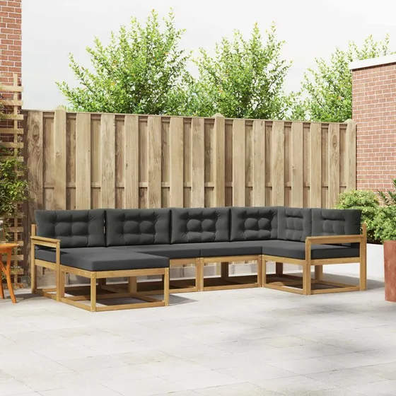 vidaXL Udendørs Sofagruppe 5-pcs Hvid/Antracit Akacietræ