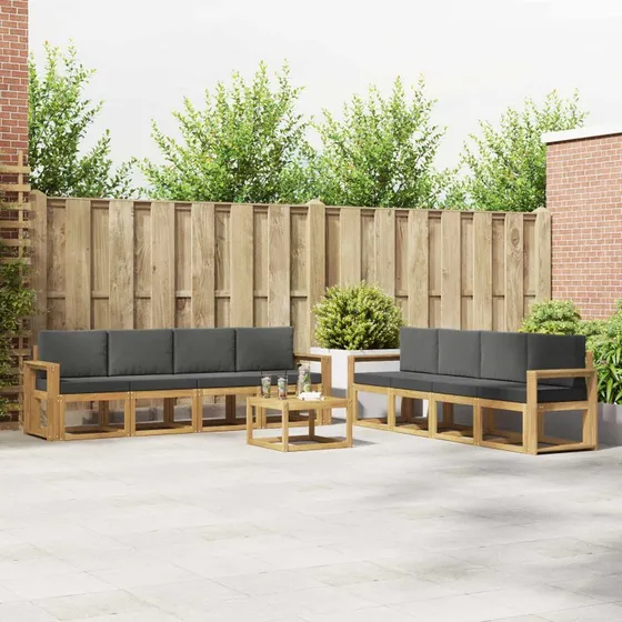 vidaXL Udendørs Sofagruppe 9 pcs Hvid og Antracit