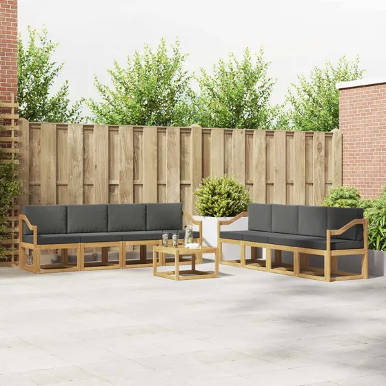 vidaXL Udendørs Sofagruppe 9 pcs Hvid og Antracit