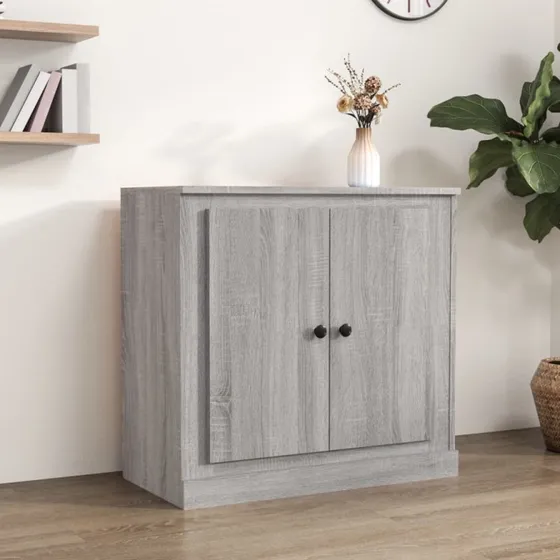 vidaXL Skænk 70x35,5x67,5 cm Konstrueret Træ Grå Sonoma-Eg
