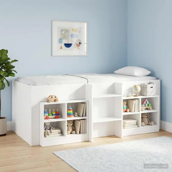 vidaXL Børns høje sengestel 2 stk Hvid 193 x 96,1 x 68,5 cm