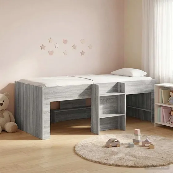 vidaXL Børns høje sengestel 2 pcs Grå Sonoma 193 x 96,1 x 68,5 cm