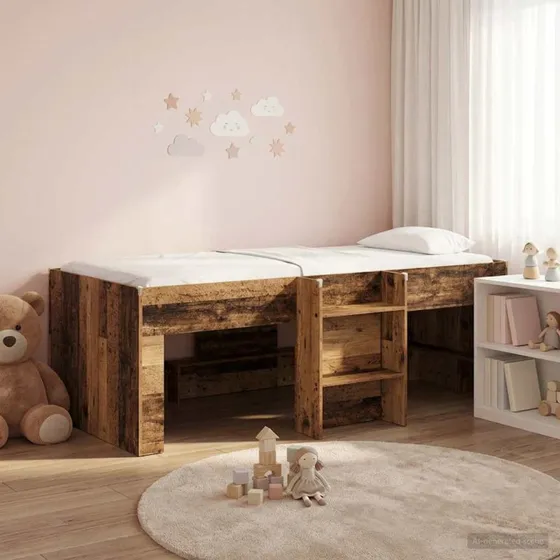vidaXL Børns høje sengestel 2 pcs gammelt træ 193 x 96,1 x 68,5 cm