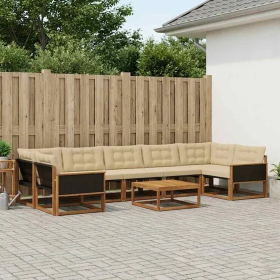 vidaXL Udendørs Sofagruppe 8 pcs Naturlig & Beige