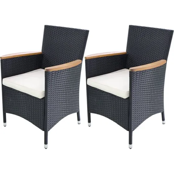 vidaXL Havestole 2 stk. Polyrattan Sort