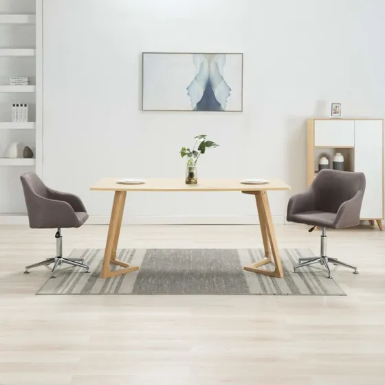 vidaXL drejelig spisebordsstol 2 stk. gråbrun