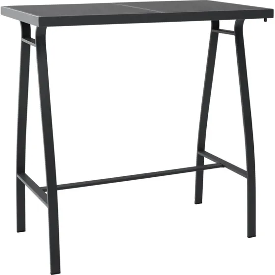 vidaXL havebarbord 110x60x110 cm hærdet glas sort