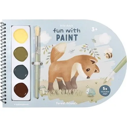 Little Dutch Forest Friends Vandfarve Malebog med Pensel