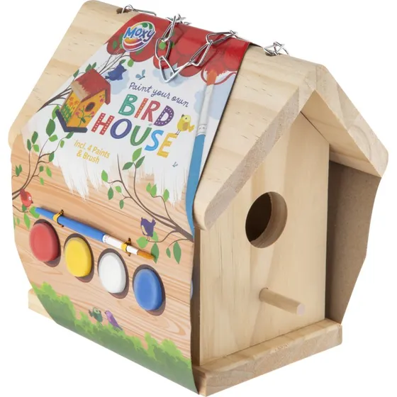 Moxy - Paint Your Own Birdhouse Set med 4 Farver og Pensel