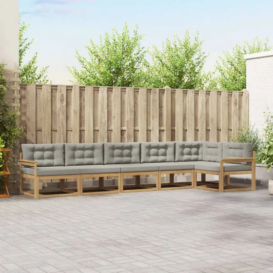 vidaXL Udendørs Sofagruppe 4-Pcs Hvid/Lysegrå Akacietræ