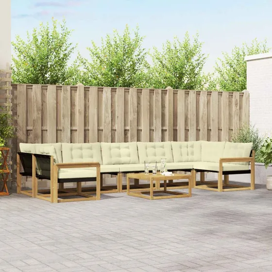 vidaXL Udendørs Sofagruppe 8 stk Hvid/Creme 79x79x37 cm