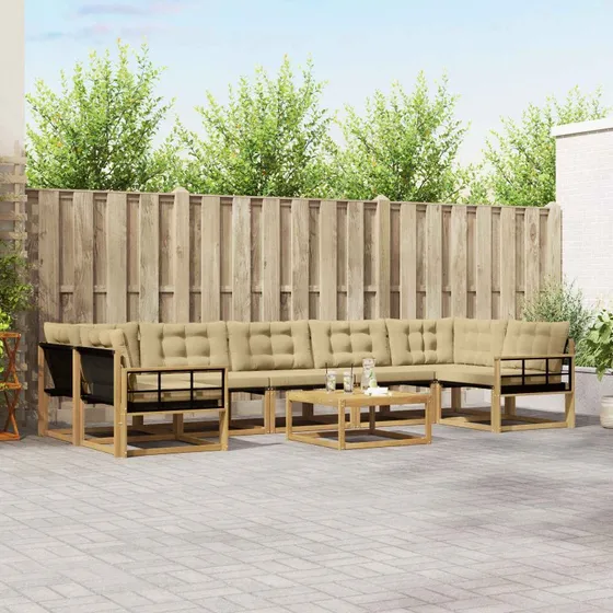 vidaXL Udendørs Sofagruppe 8 stk Hvid og Beige 79x79x37 cm