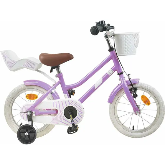 vidaXL Børnecykel 14 tommer, lilla, til 3-5 år