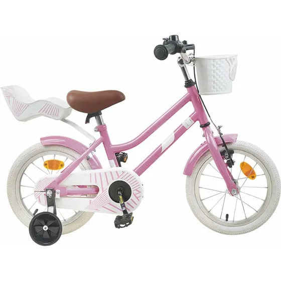 vidaXL Børnecykel 14 tommer, lys pink, 3-5 år