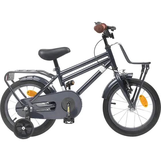 vidaXL Børnecykel 14 tommer, mørkegrå, 3-5 år