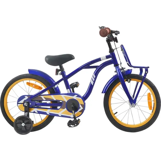 vidaXL Børnecykel 16 tommer, mørk blå, til 4-6 år