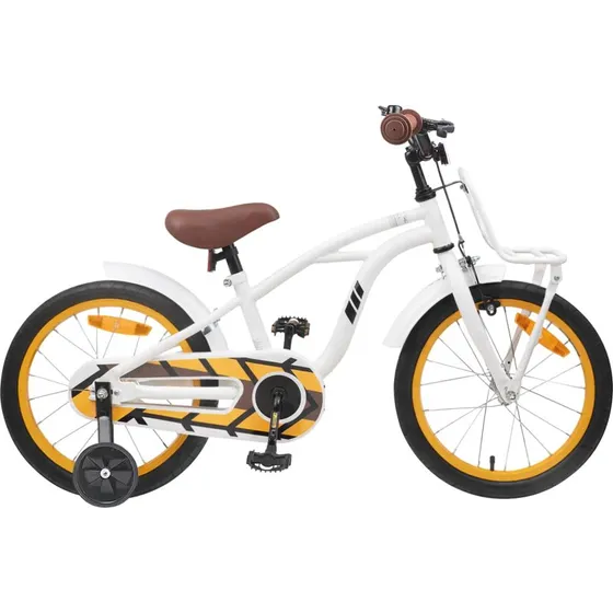 vidaXL Børnecykel 16 tommer Hvid 4-6 år