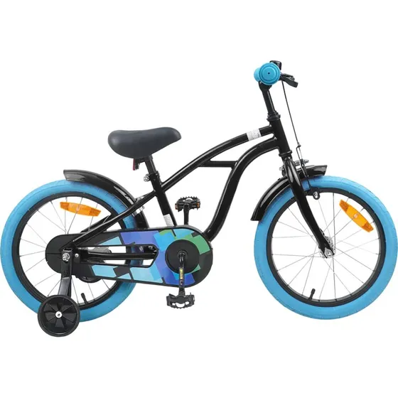 vidaXL Børnecykel 16 tommer Sort 4-6 år