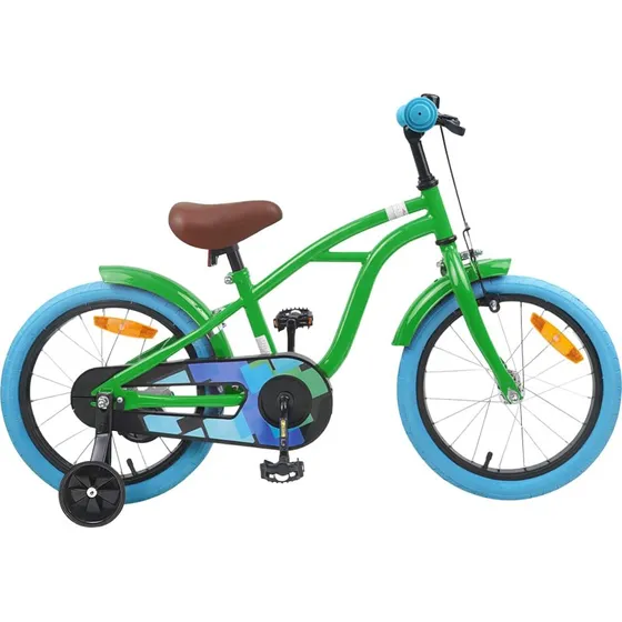 vidaXL Børnecykel 16 tommer Grøn 4-6 år