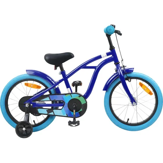 vidaXL Børnecykel 16 tommer, mørk blå, til 4-6 år