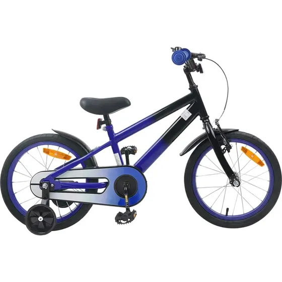 vidaXL Børnecykel 16 tommer Blå Sort 4-6 år