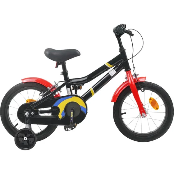 vidaXL Børnecykel 16 tommer Sort/Rød til 4-6 år