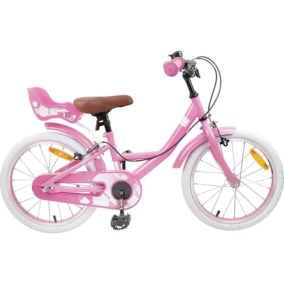 vidaXL Børnecykel 18 tommer Lys pink, justerbart styr og sæde