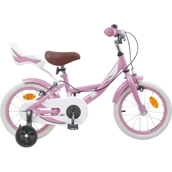 vidaXL Børnecykel 16 tommer Lys pink, justerbar