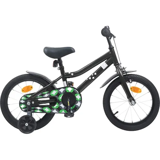 vidaXL Børnecykel 16 tommer Sort, justerbart sæde og styr