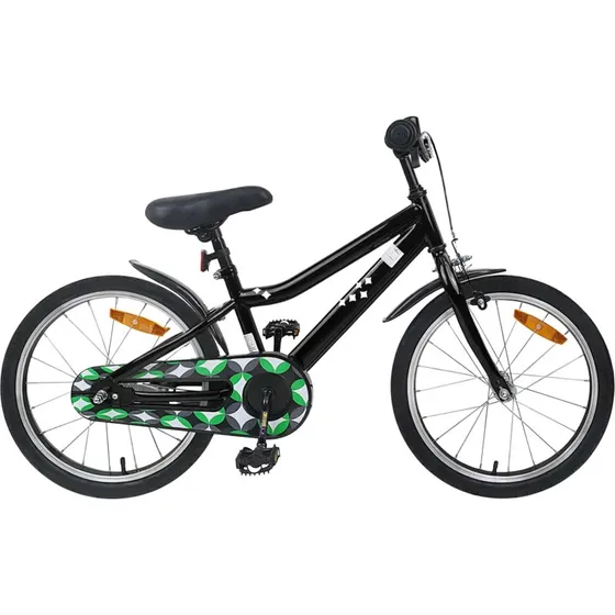 vidaXL Børnecykel 18 tommer, sort, til 5-7 år