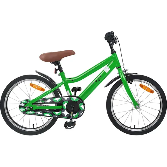 vidaXL Børnecykel 18 tommer Grøn til 5-7 år