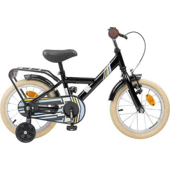 vidaXL Børnecykel 16 tommer Sort 4-6 år