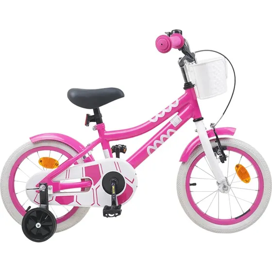 vidaXL Børnecykel 16 tommer Lyserød til 4-6 år