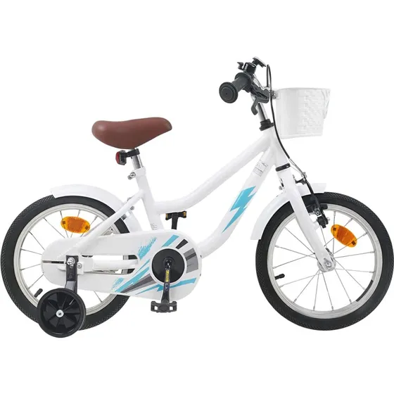 vidaXL Børnecykel 14 tommer, Hvid, 3-5 år