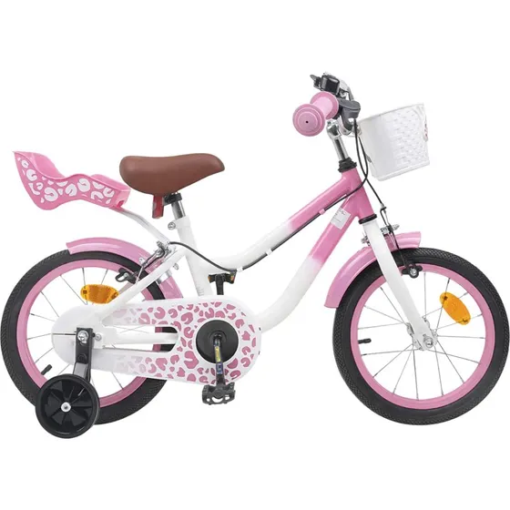 vidaXL Børnecykel 14 tommer Lys pink 3-5 år