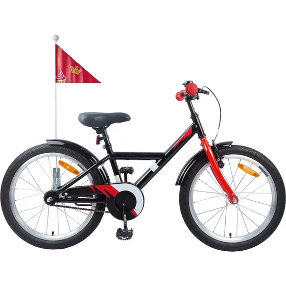 vidaXL Børnecykel 18 tommer, Sort, til 5-7 år