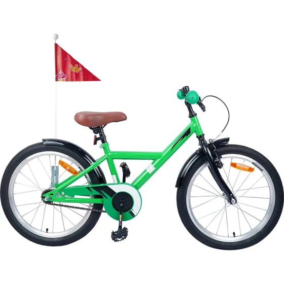 vidaXL Børnecykel 18 tommer Grøn til 5-7 år