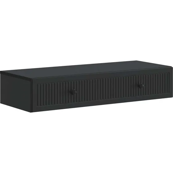 vidaXL Væghængt Sideskab Sort 87,5 x 34,5 x 17 cm Konstrueret Træ