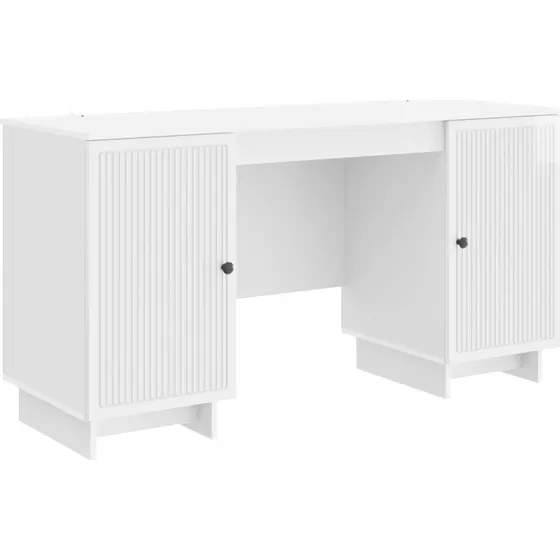 vidaXL Hvid Højglans Skrivebord 142,5 x 50 x 75 cm