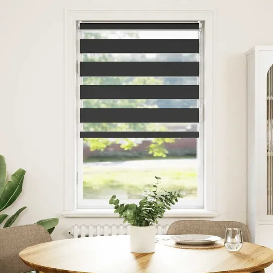 vidaXL Zebragardin 90x150 cm sort