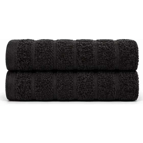 Borg Living Sort Gæstehåndklæder 30x50 cm 2-pak