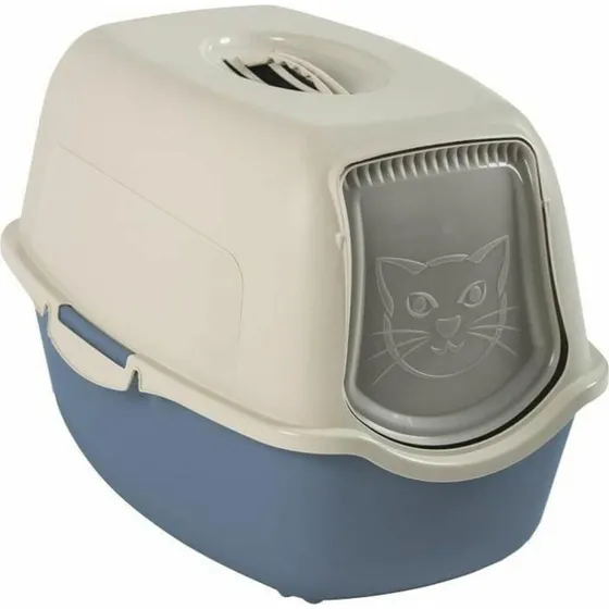 Rotho Bailey Hooded Litter Box Blå/Hvid