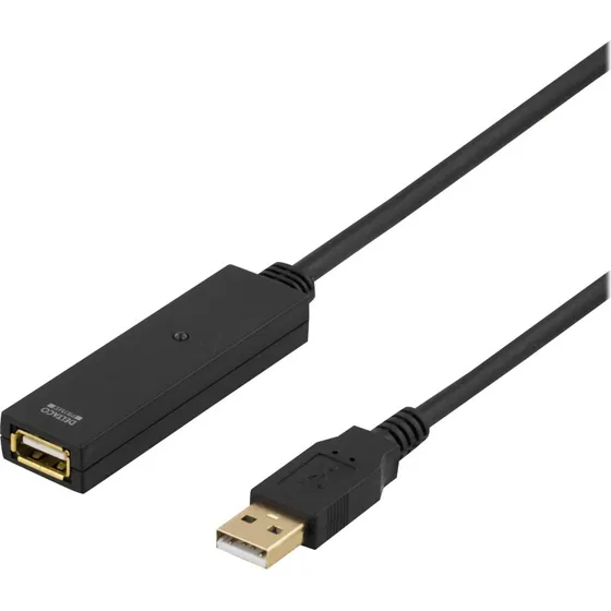 DELTACO USB2-EX7M 7m aktiv USB 2.0 forlængerkabel sort