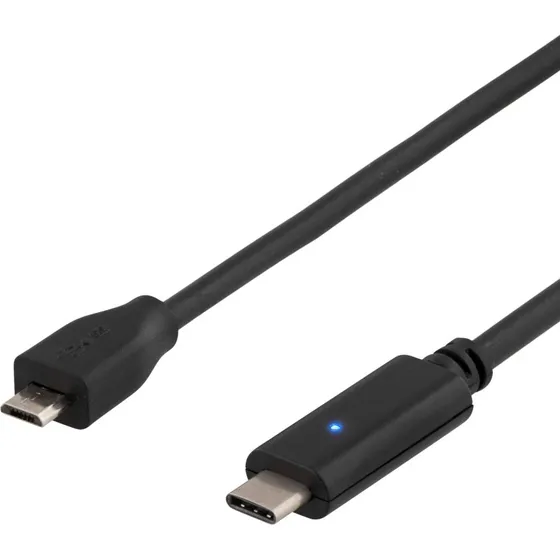 DELTACO USBC-1023 USB-C til Micro-USB 50 cm, sort