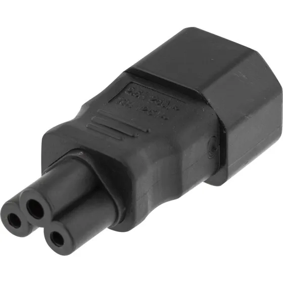 Deltaco DEL-1011 C14 til C5 Stikadapter, Sort