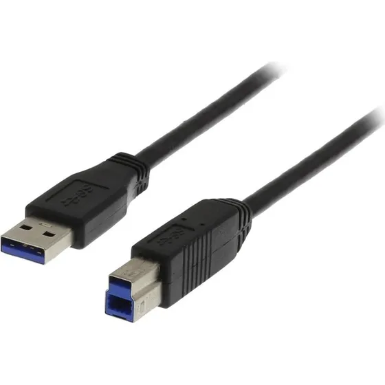 DELTACO USB3-110S USB-A til USB-B 1m, sort