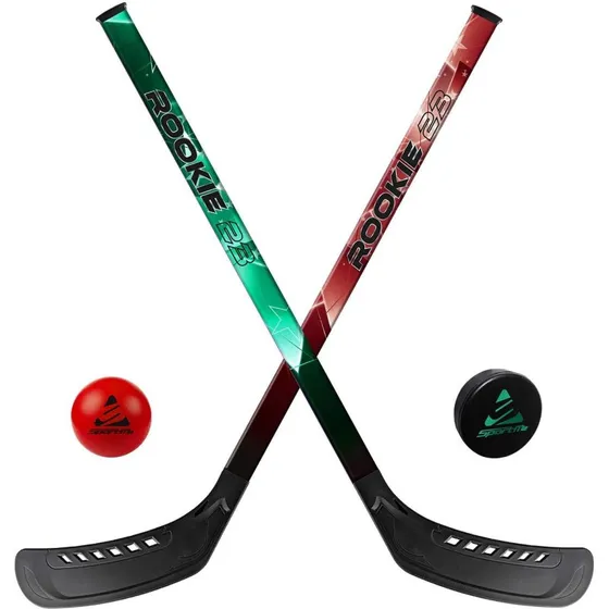 SportMe Rookie Streethockey Sæt 2-pak 60 cm Grøn/Rød