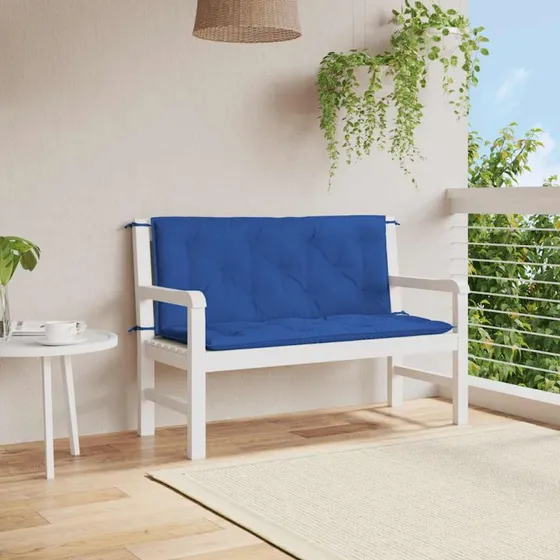vidaXL Hynde til Havebænk 120x(50+50)x7 cm, Blå, Oxfordstof