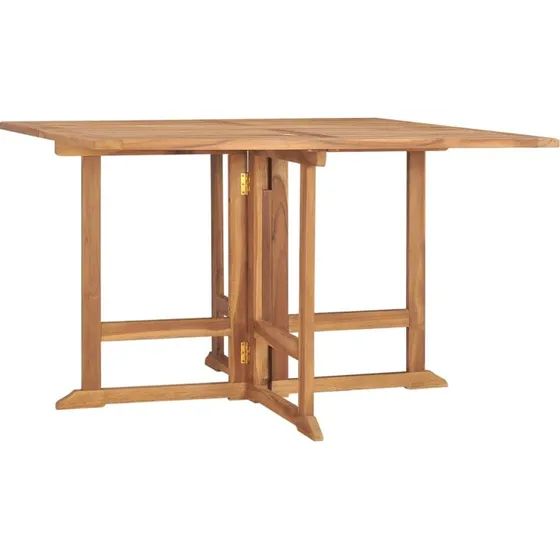 vidaXL Foldbart Havebord 110x110x75 cm Massivt Teaktræ